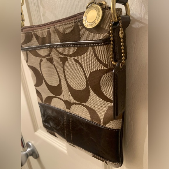 Coach Cross Body Bag Logo Print-canvas/tan - Picture 11 of 14